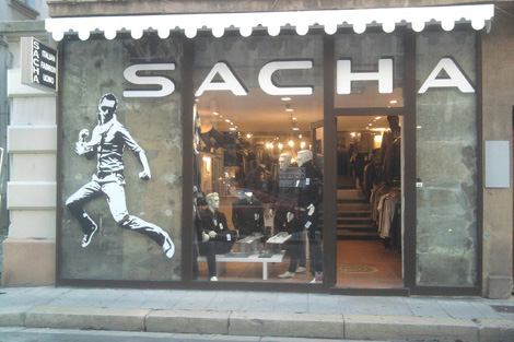 adhésif pour la vitrine Sacha