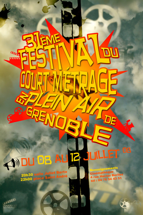 travail sur des affiches pour le festival de court métrages de grenoble