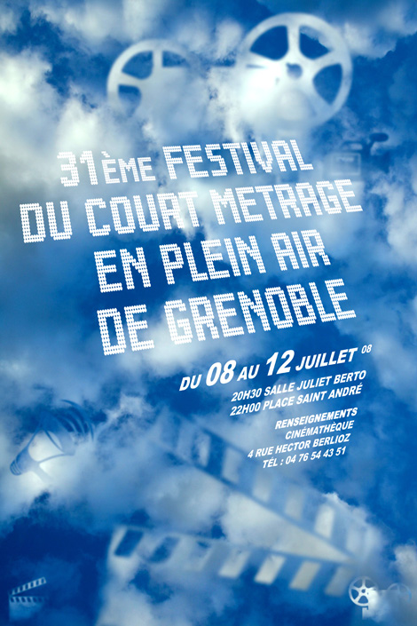 travail sur des affiches pour le festival de court métrages de grenoble