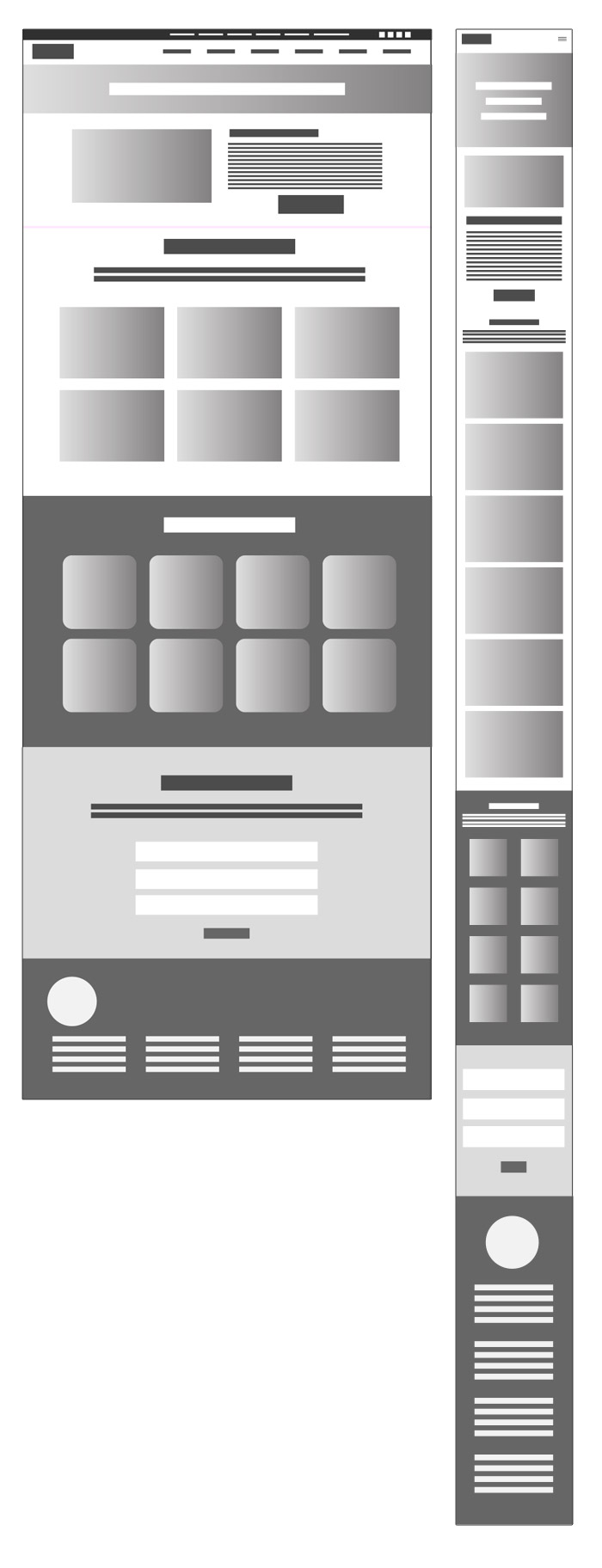 Création de wireframe pour la composition des pages Installations