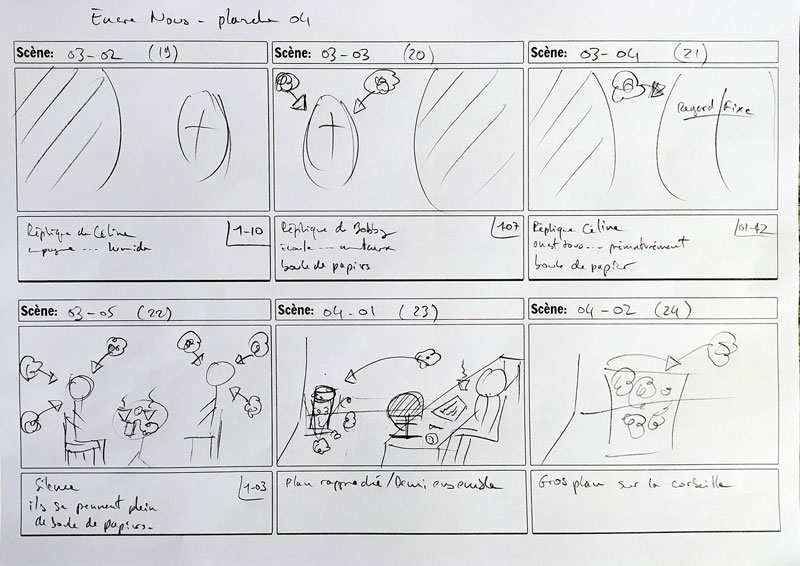 Storyboard pour le projet Encre-Nous